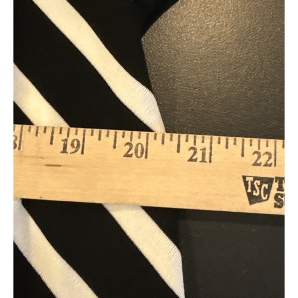 Chicos Travelers 2 US Large Black White Striped Open Front Cardigan Slinky - Picture 6 of 8